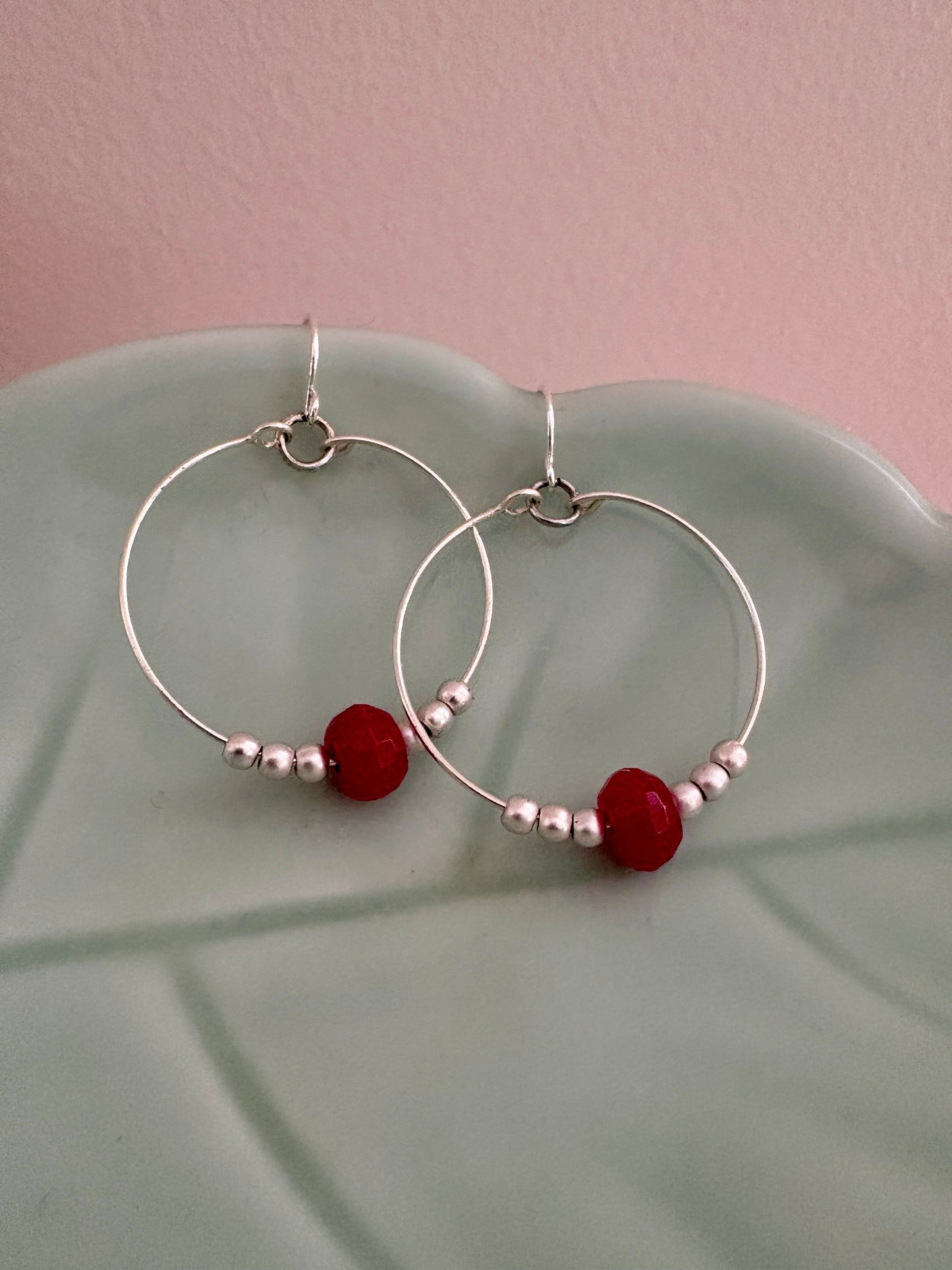 Earrings | Hoops | Pink