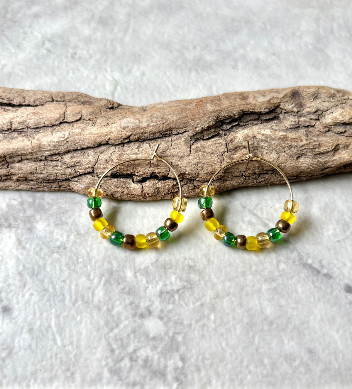 Handmade Earrings | Beaded Hoops | Style 3