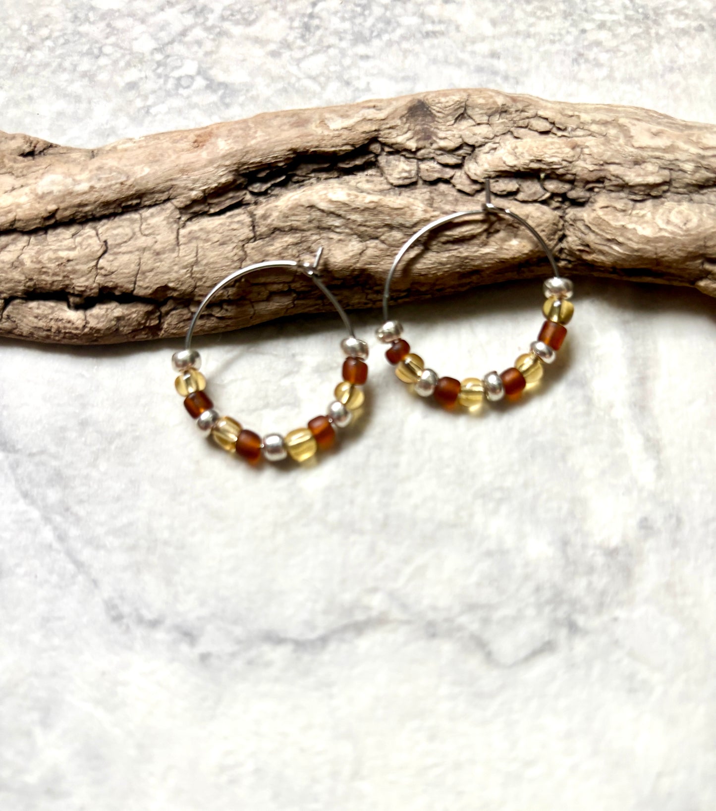 Handmade Earrings | Beaded Hoops | Style 2