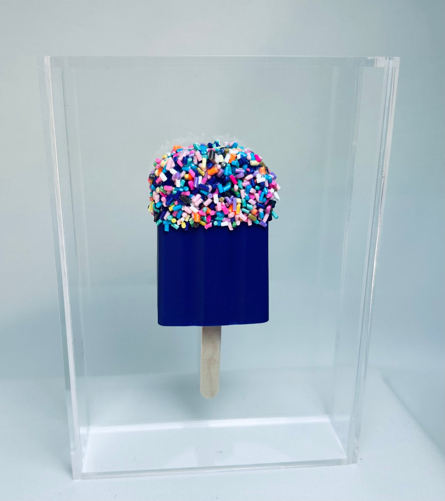 Resin and Acrylic Single Popsicle Art, 5 x 7, Purple