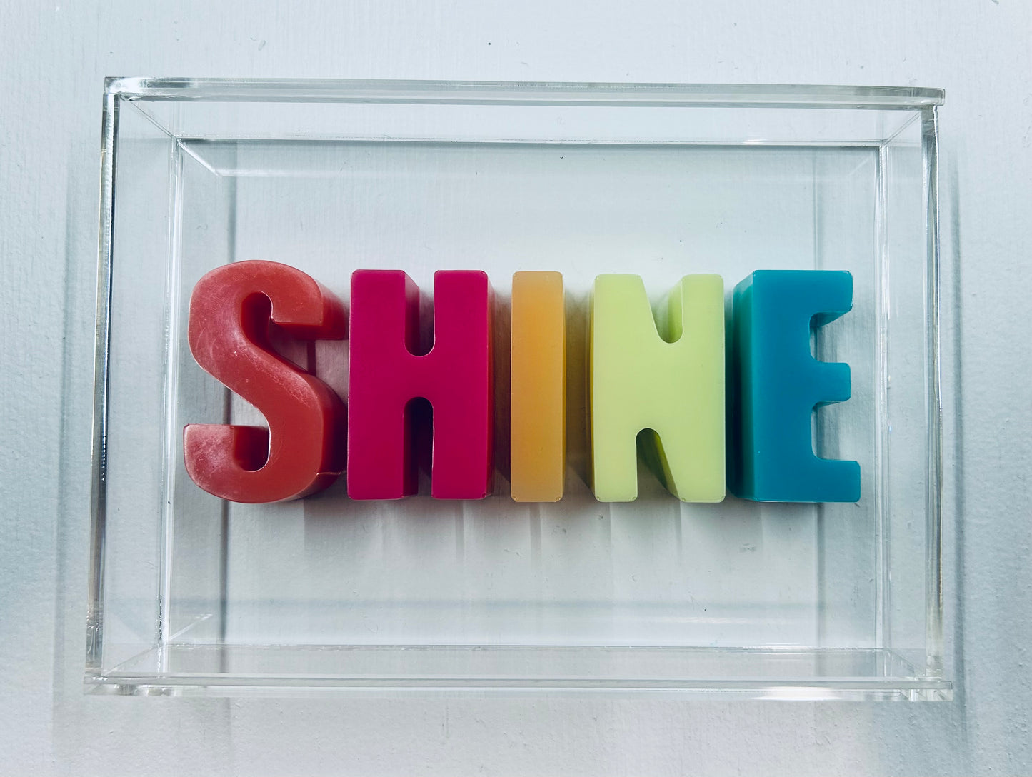 Resin and Acrylic "Shine" Sign, 5 x 7, Multi-Color CIR044