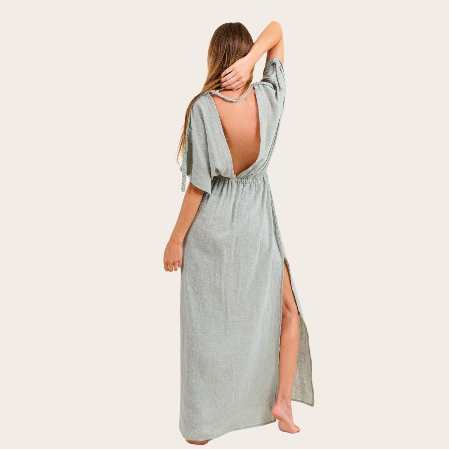 Boho Grecian Style Dress| Sage Green