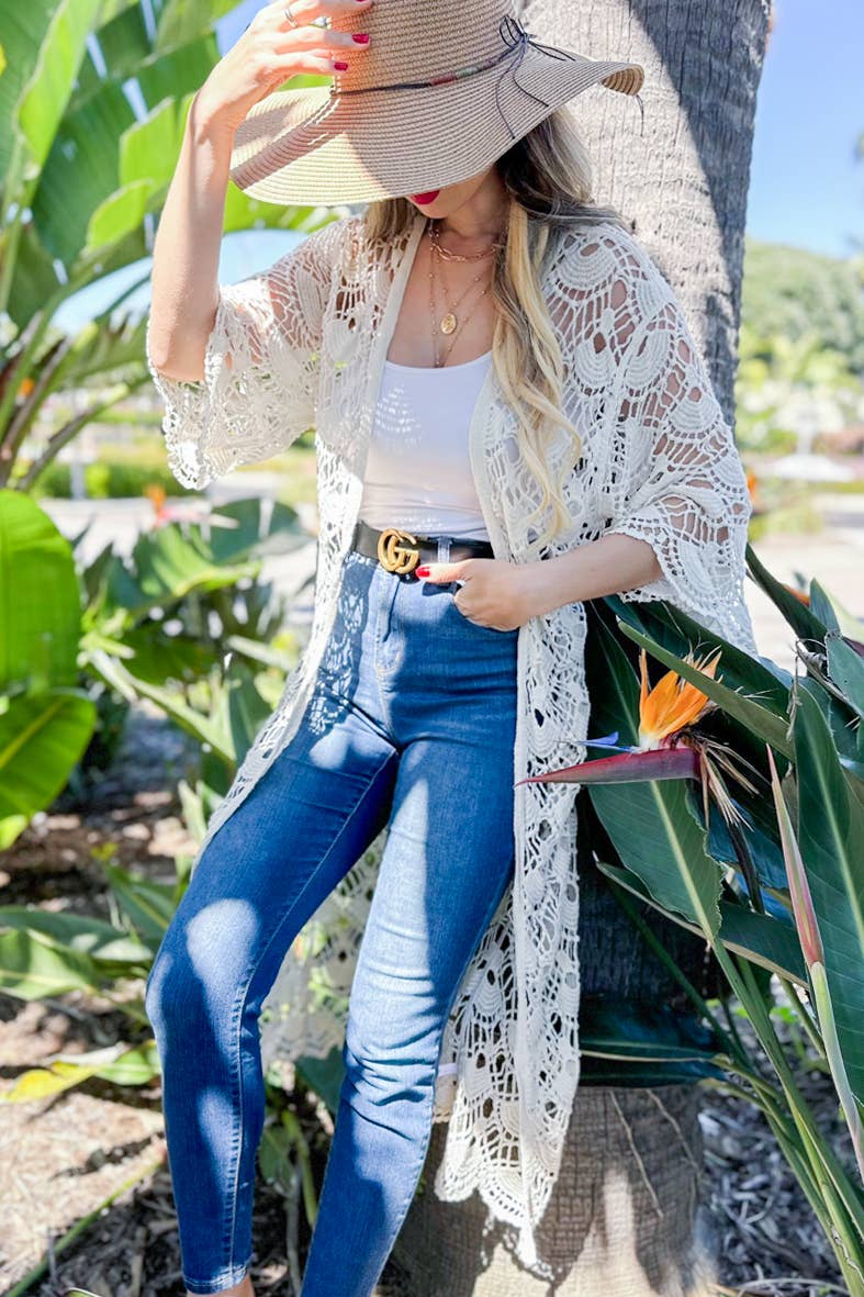 Kimono | Maxi Ivory Crochet