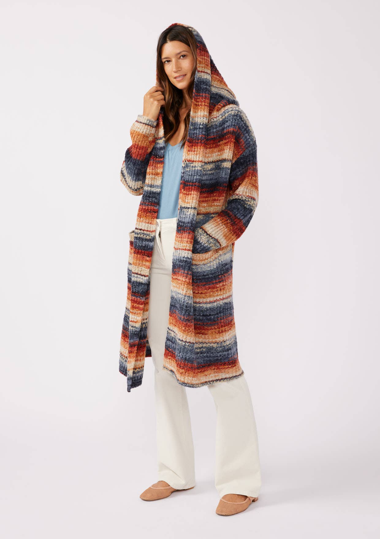 Hooded Sweater | Navy Stripe