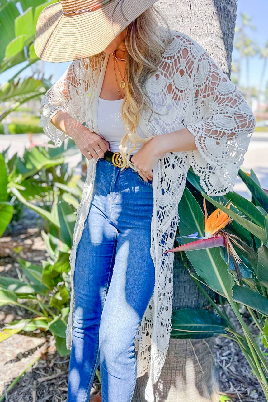 Kimono | Maxi Ivory Crochet