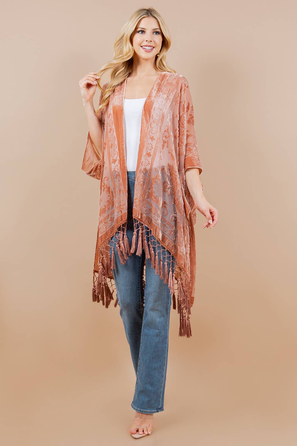 Kimono | Velvet Burnout | Rose