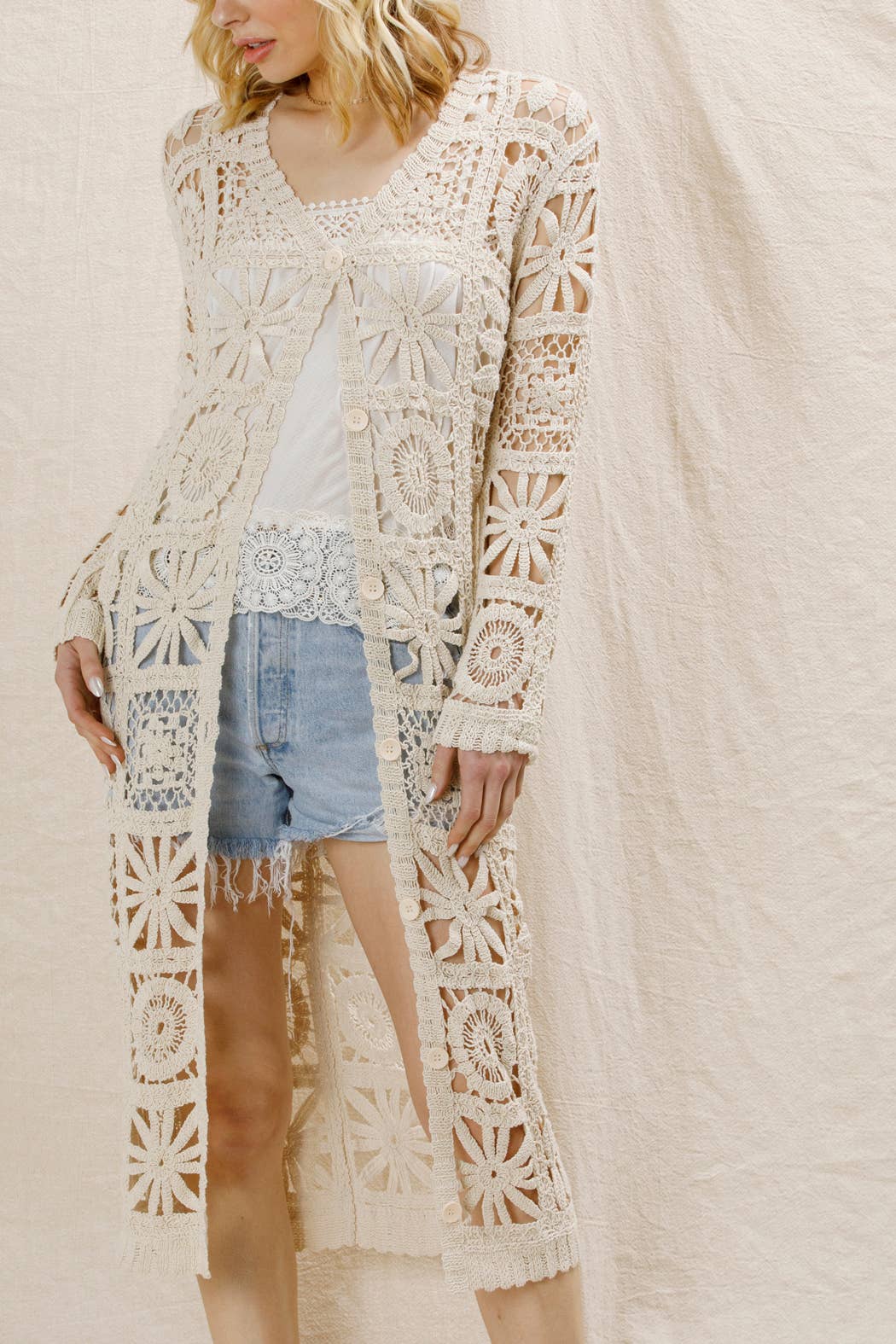 Maxi Crochet Kimono