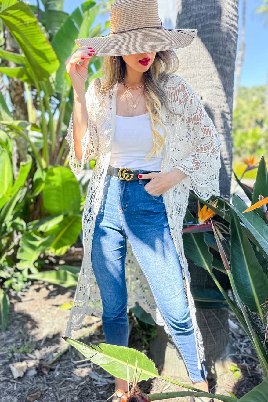 Kimono | Maxi Ivory Crochet