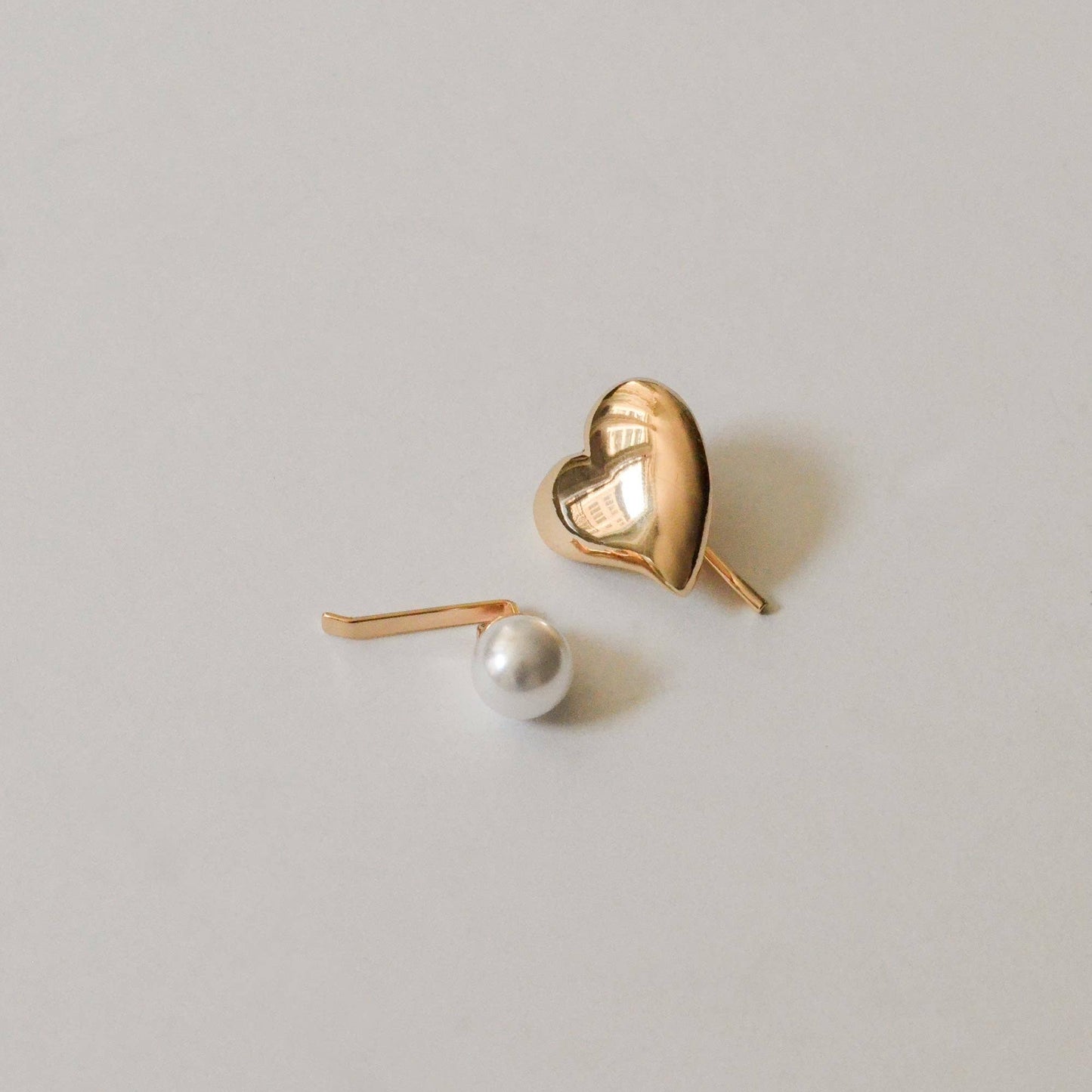 Mini Heart & Pearl Hair Stick Set | Gold