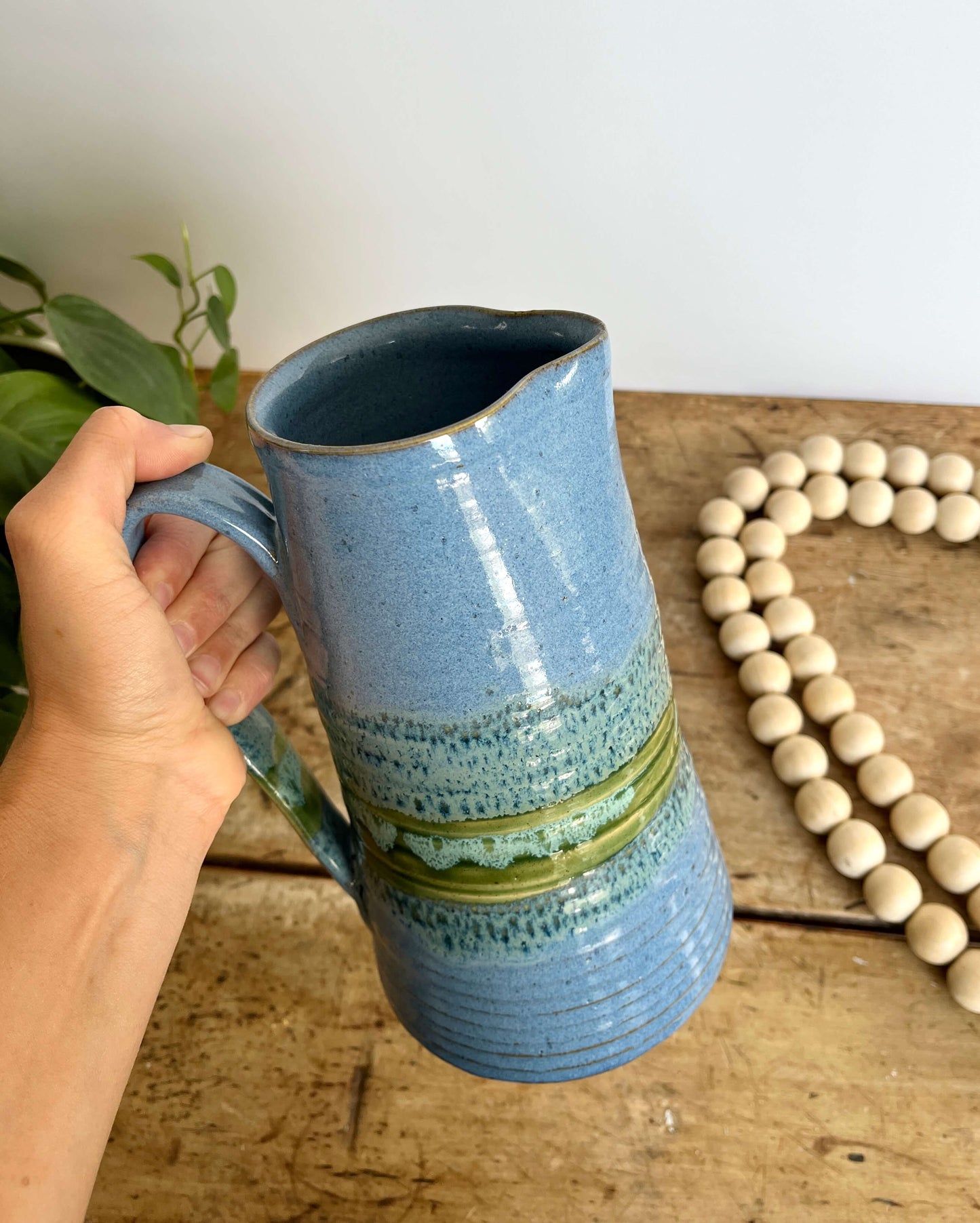 Tall Ceramic Pitcher ~ White
