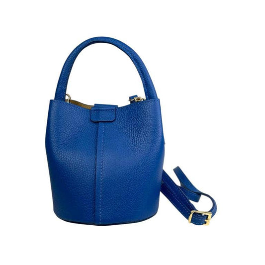 Italian Leather Bucket Handbag |  Electric Blue