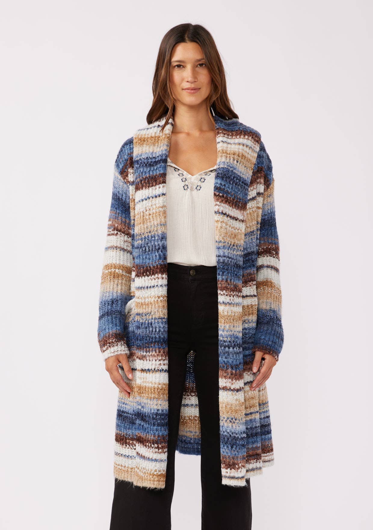 Hooded Sweater | Navy Stripe