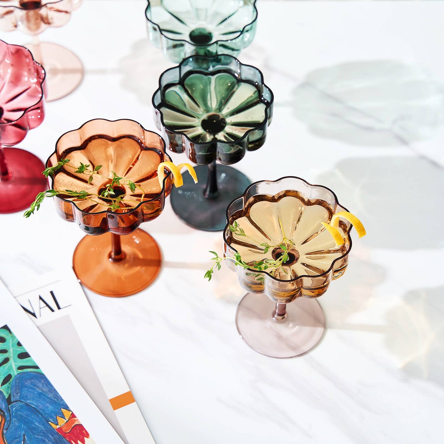 Glasses | Flower Coups | 6 Multi