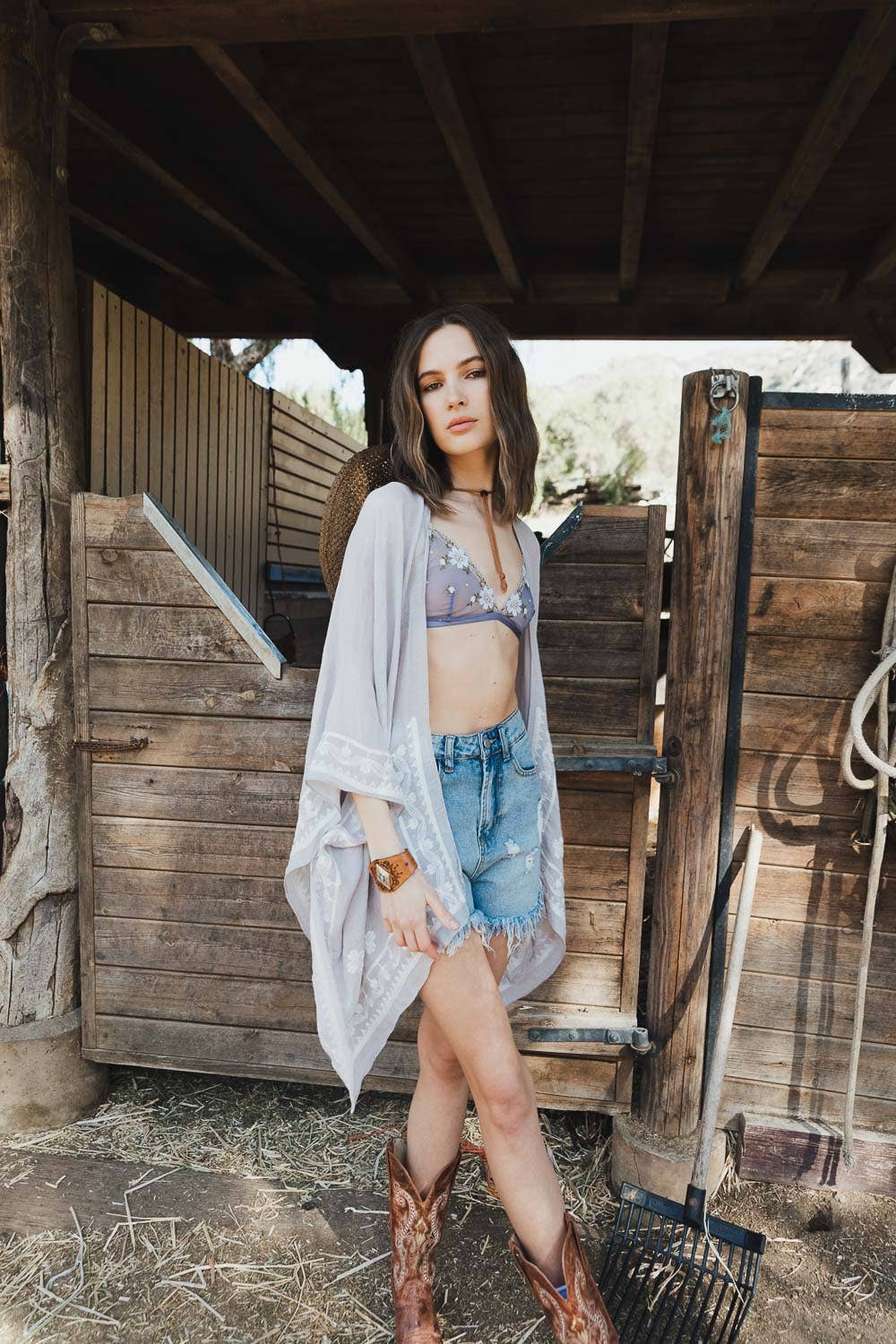 Kimono | Embroidered | Dusty Rose