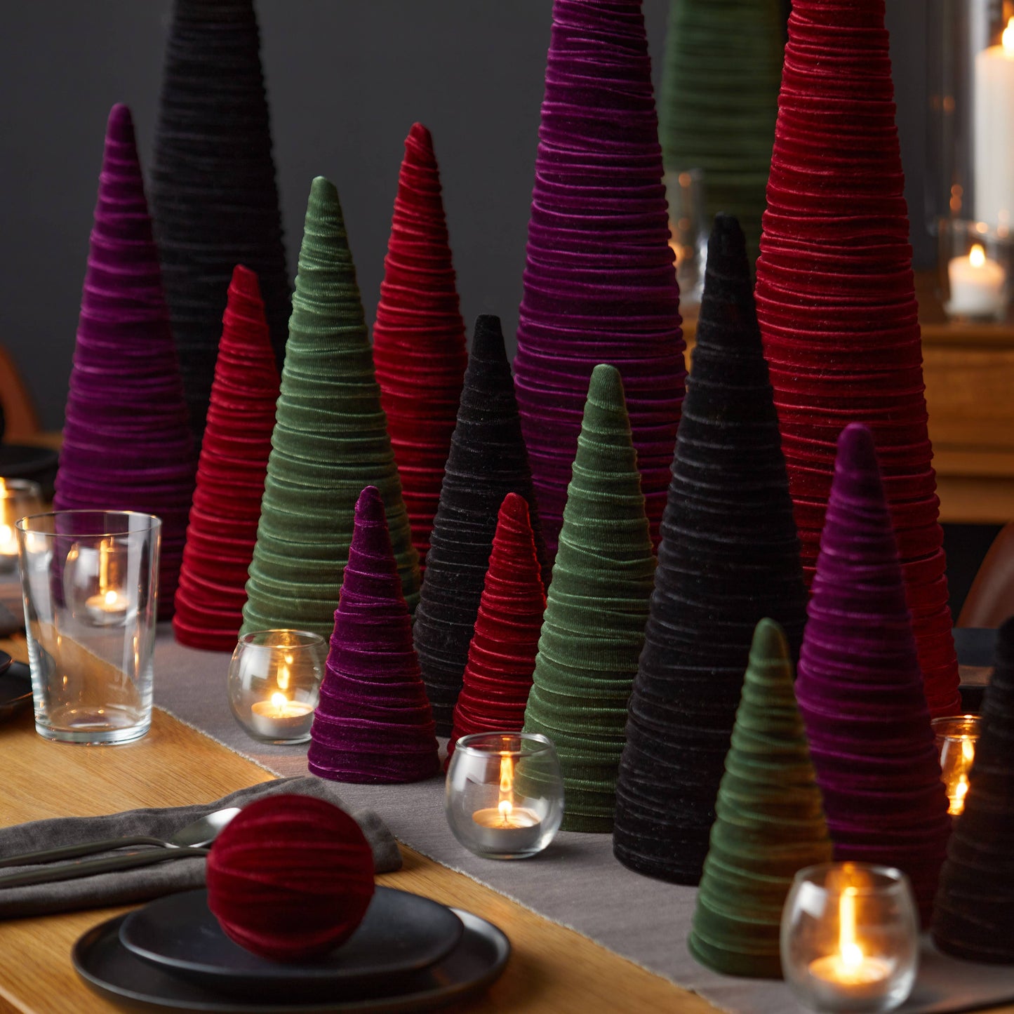 Velvet Trees | Burgundy