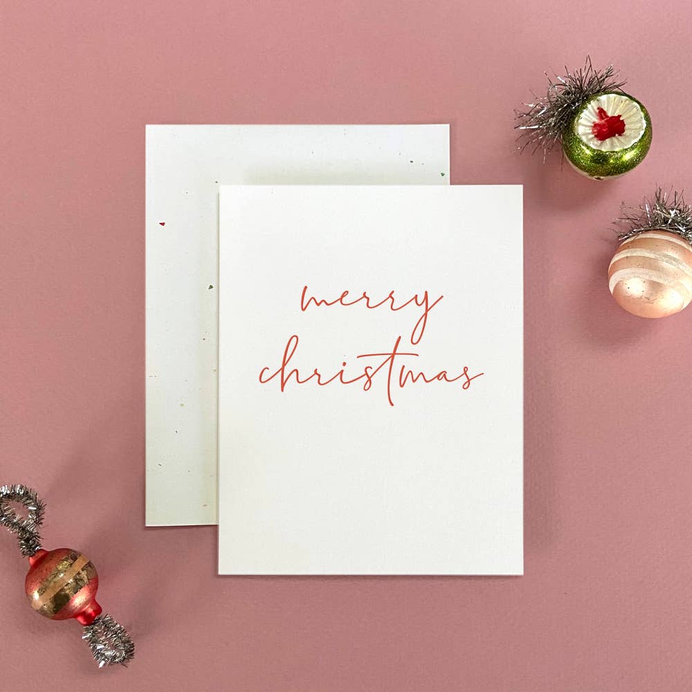 Merry Christmas Minimal Letterpress Card