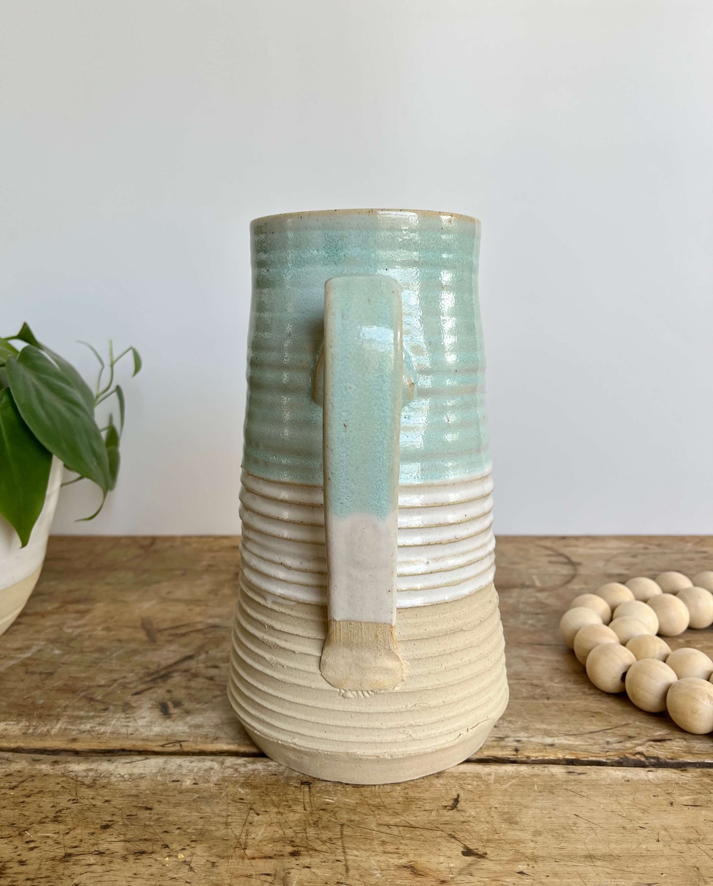 Tall Ceramic Pitcher ~ White
