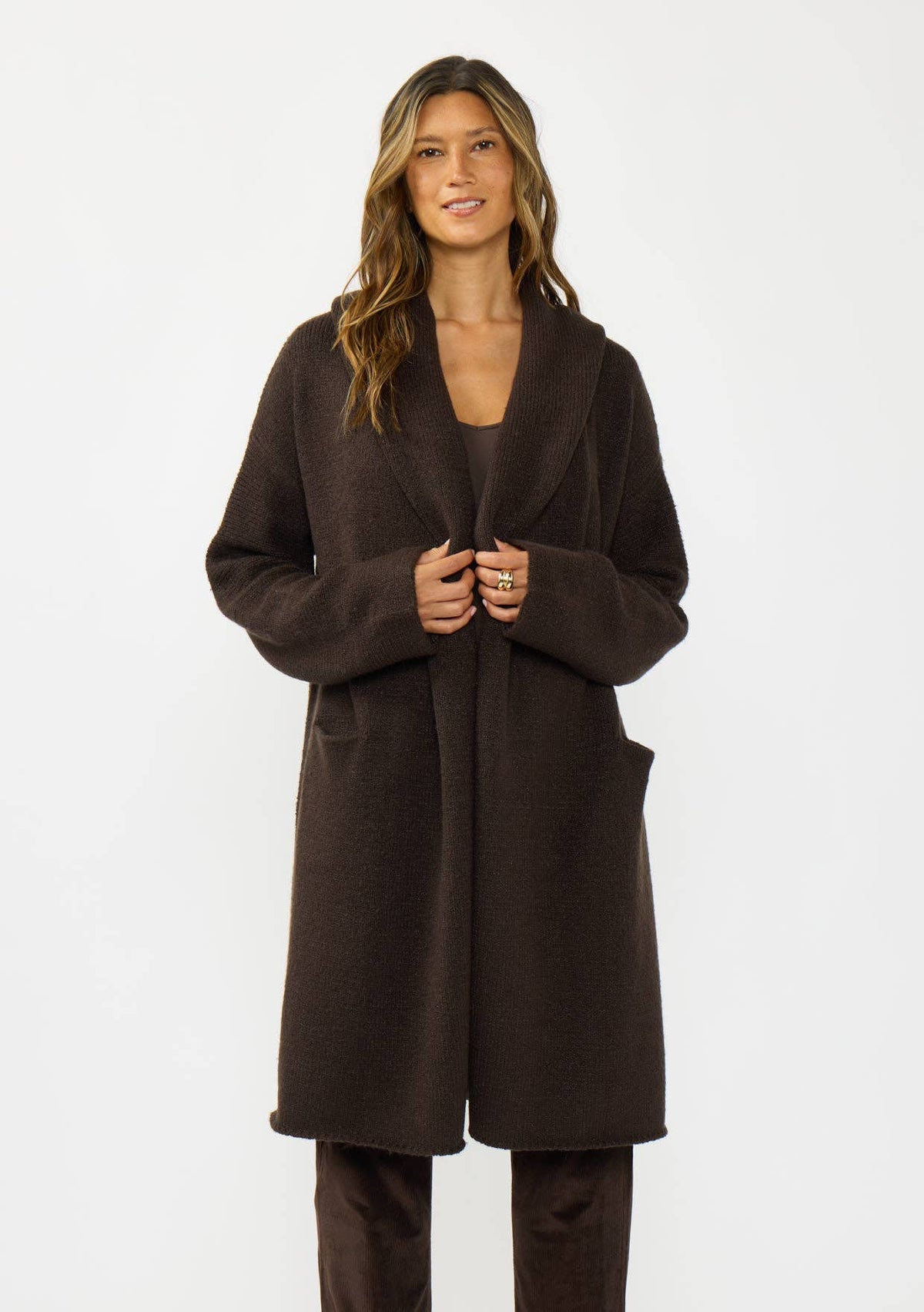 Hooded Cardigan with Pockets