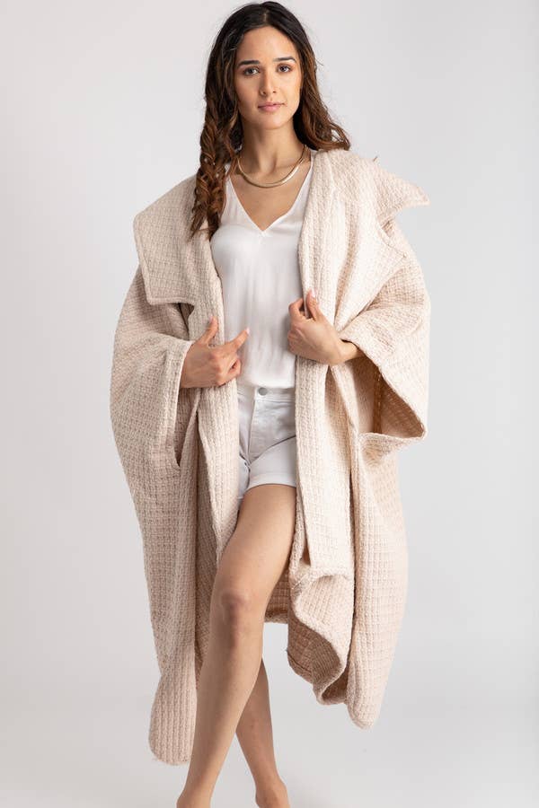 Kimono | Waffle Knit | Blush
