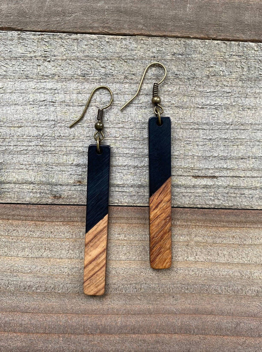 Earrings | Wood + Resin | Black