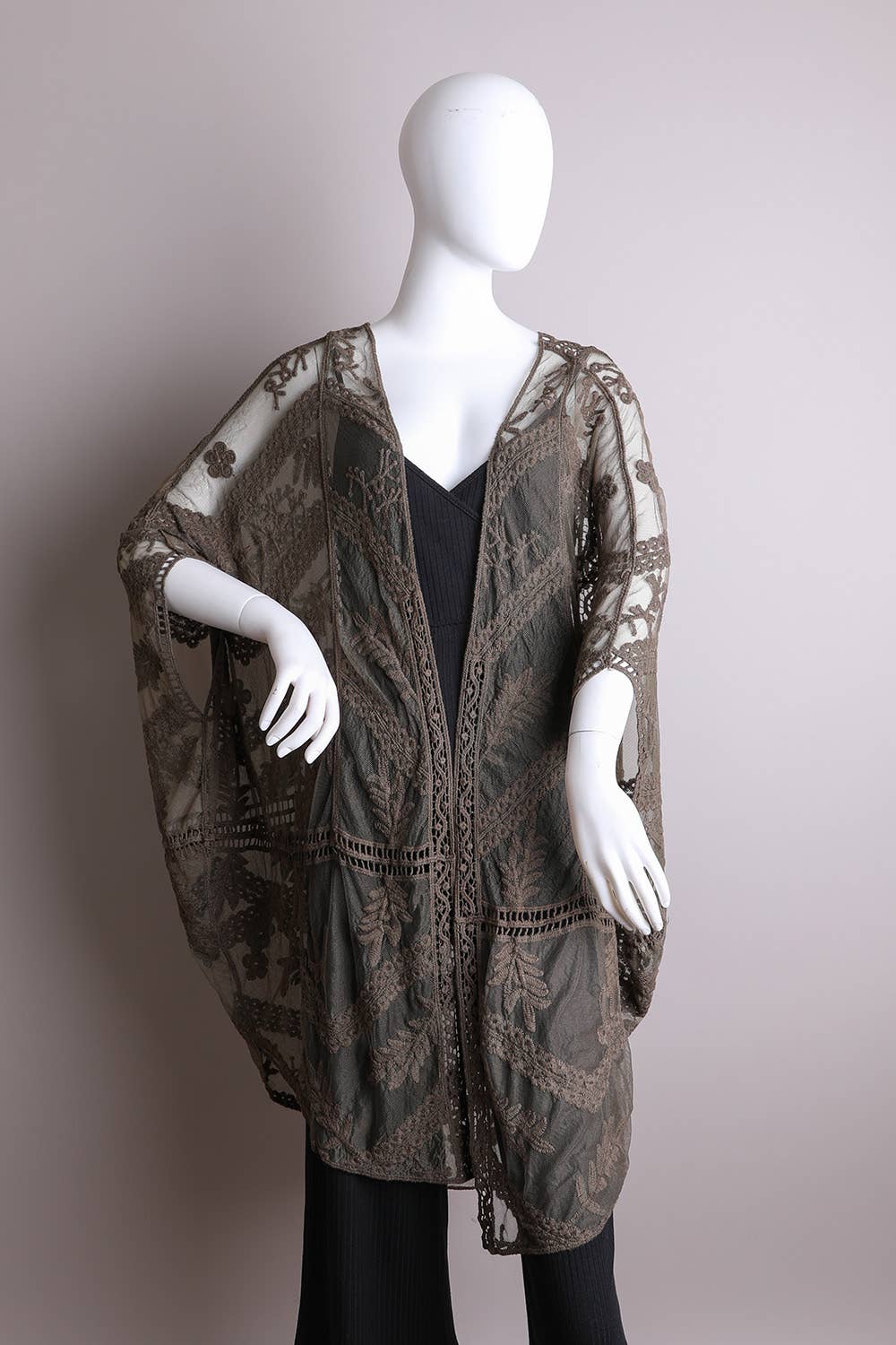 Kimono | Mesh Leaf | Army Green
