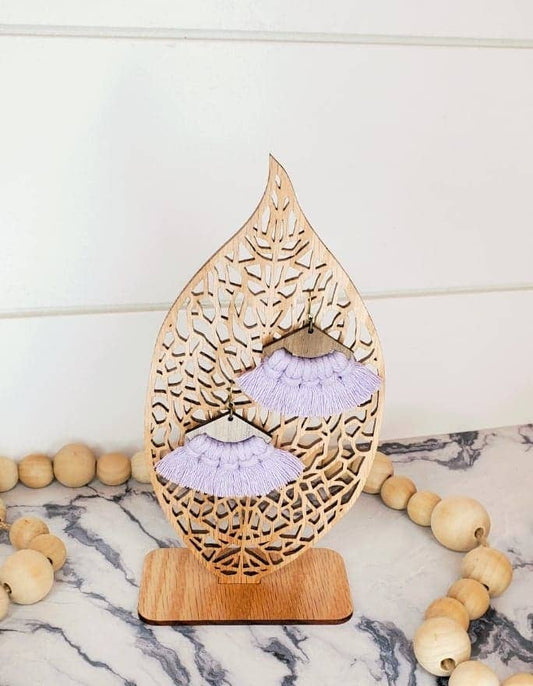 Earrings | Fan | Lavendar