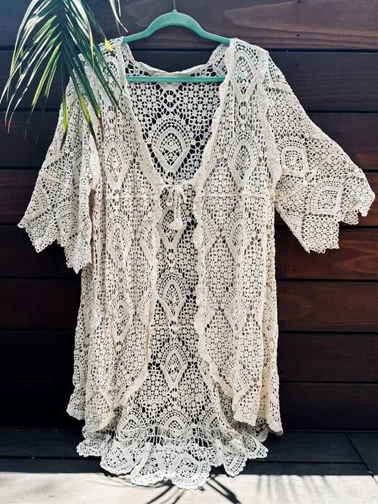 High-Low Crochet Cardigan