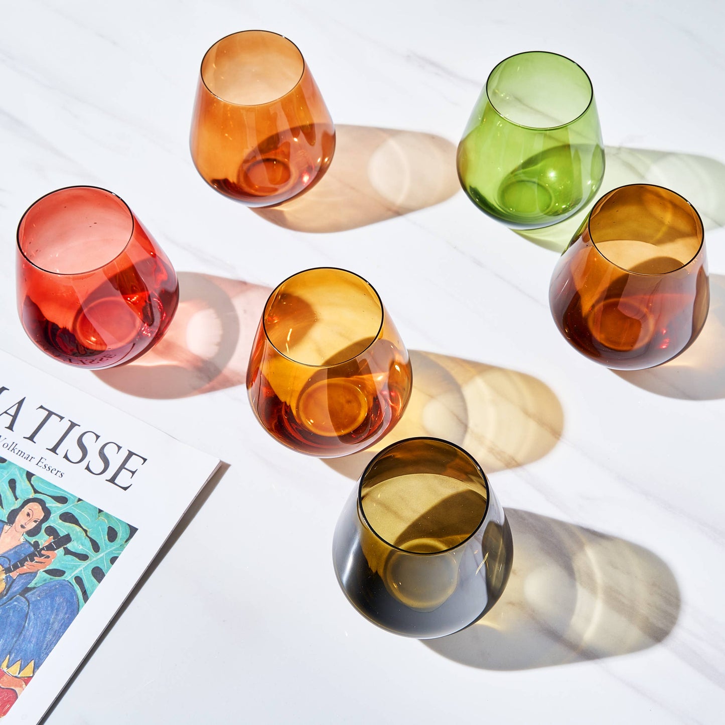 Stemless Wine Glasses | Set of 6 | Neutrals