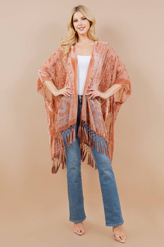 Kimono | Velvet Burnout | Rose