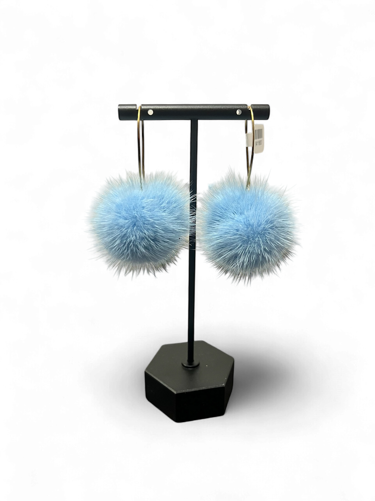 Handmade Mink Pom Earrings