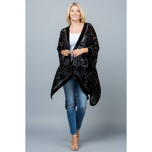 Kimono | Velvet Burnout | Black