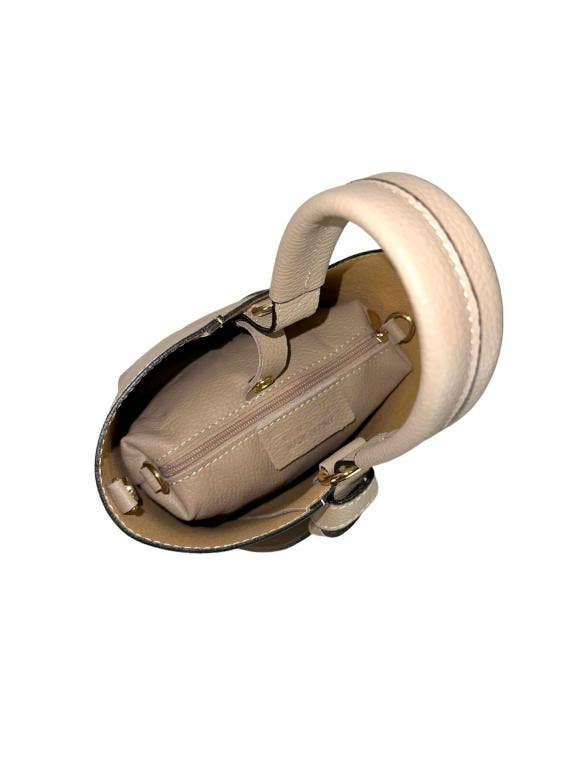 Leather Tote Handbag with Changing Bag | Nude