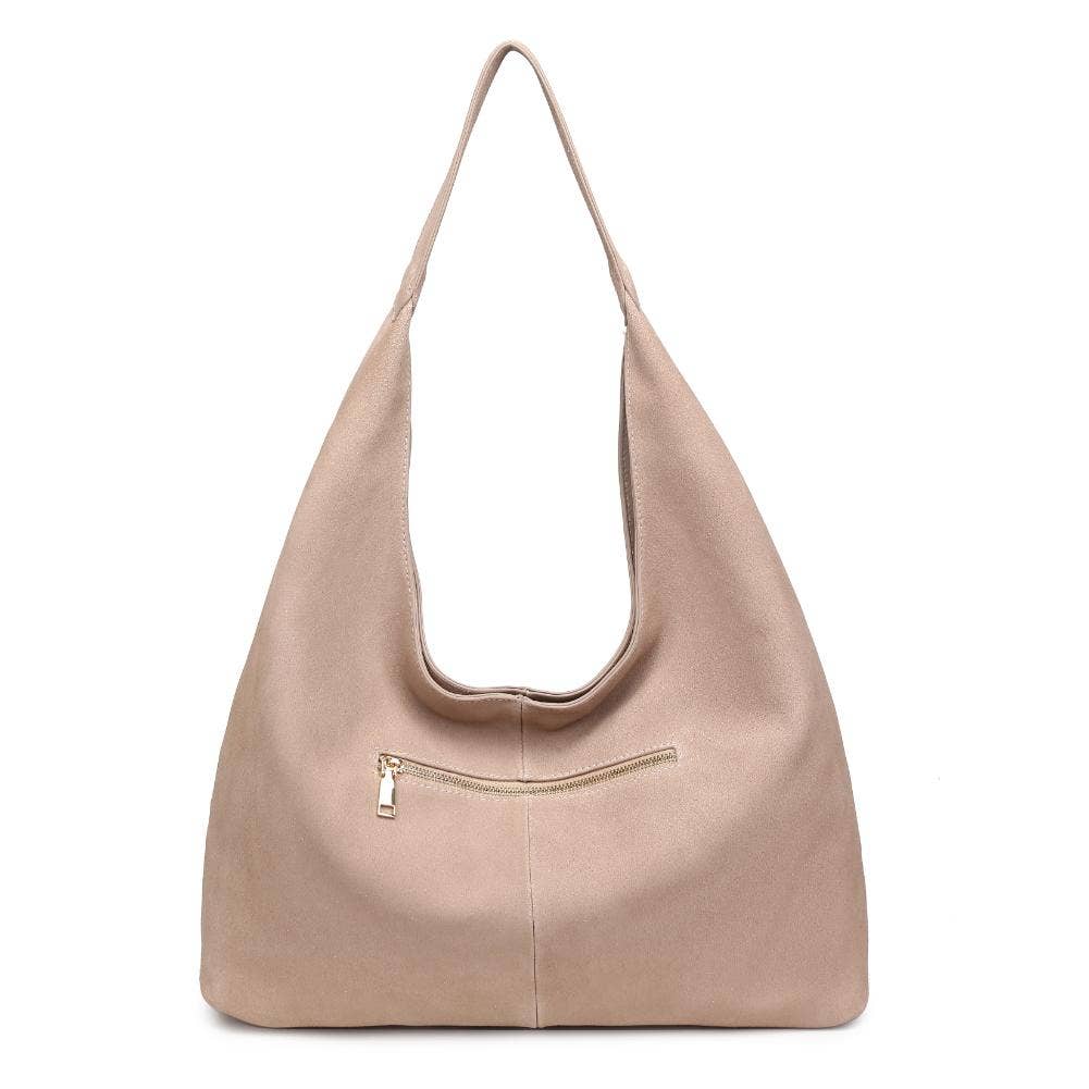 Genuine Suede Leather Hobo |Natural