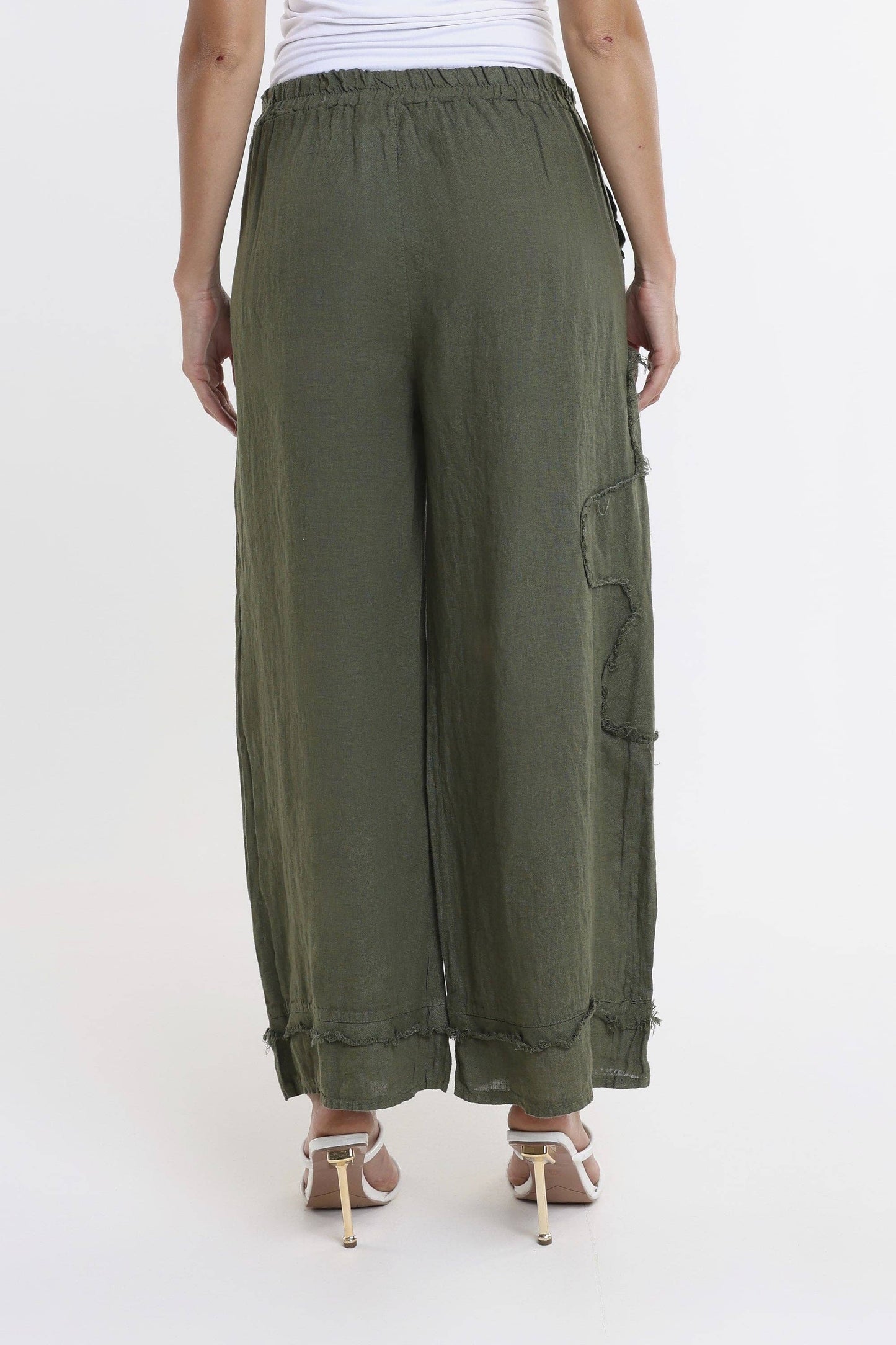 Raw Edge Linen Pant | Black