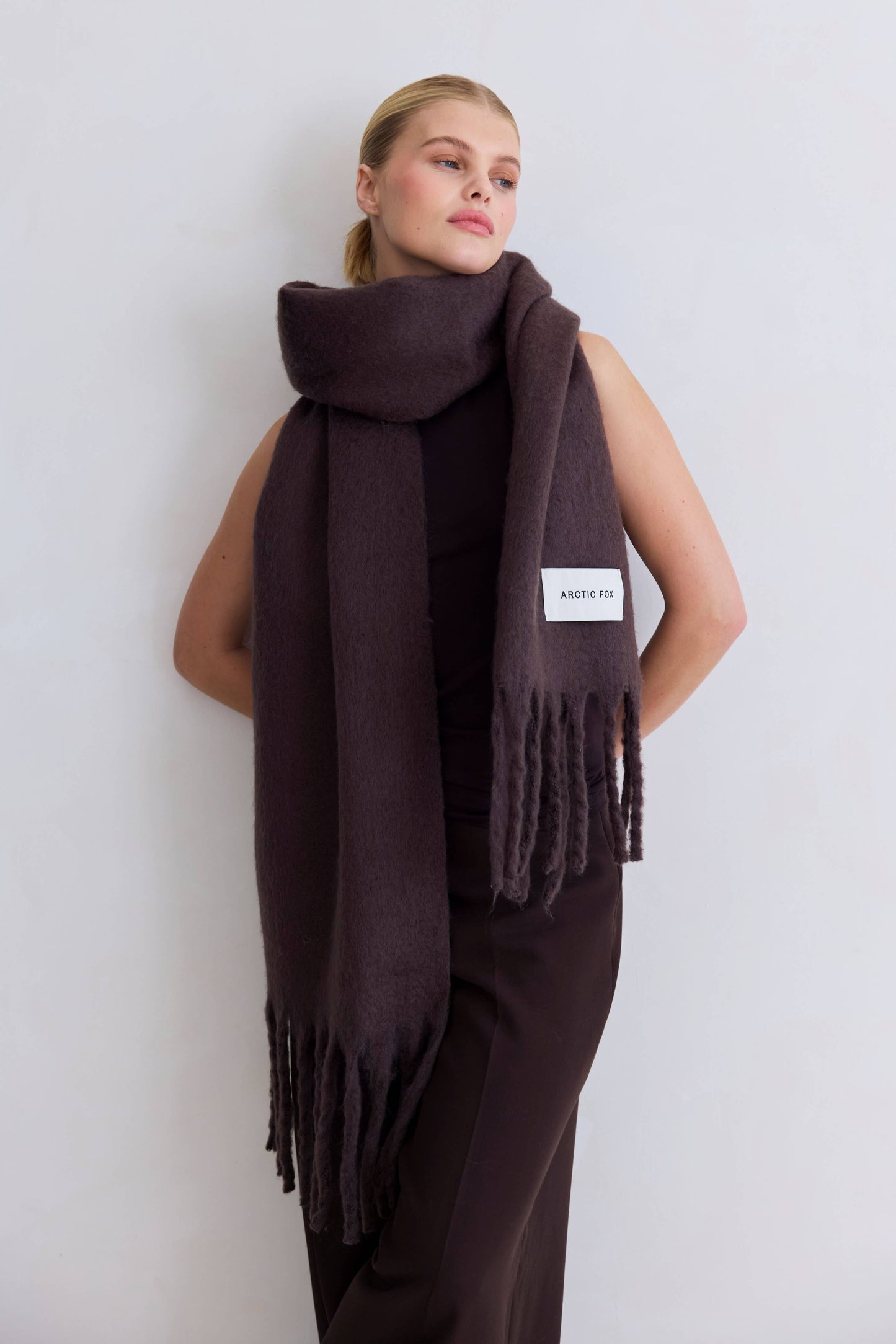 Ultra Soft Recycled Scarf | Ground Coffee