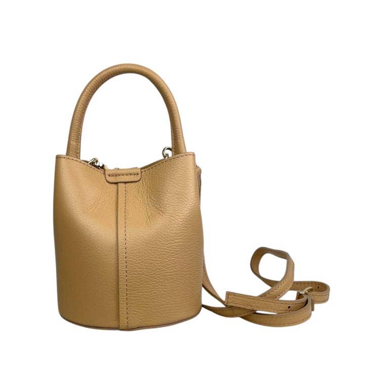 Italian Leather Bucket Handbag |  Electric Blue