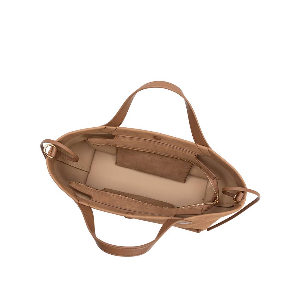 Recycled Vegan Suede Tote Bag | Camel