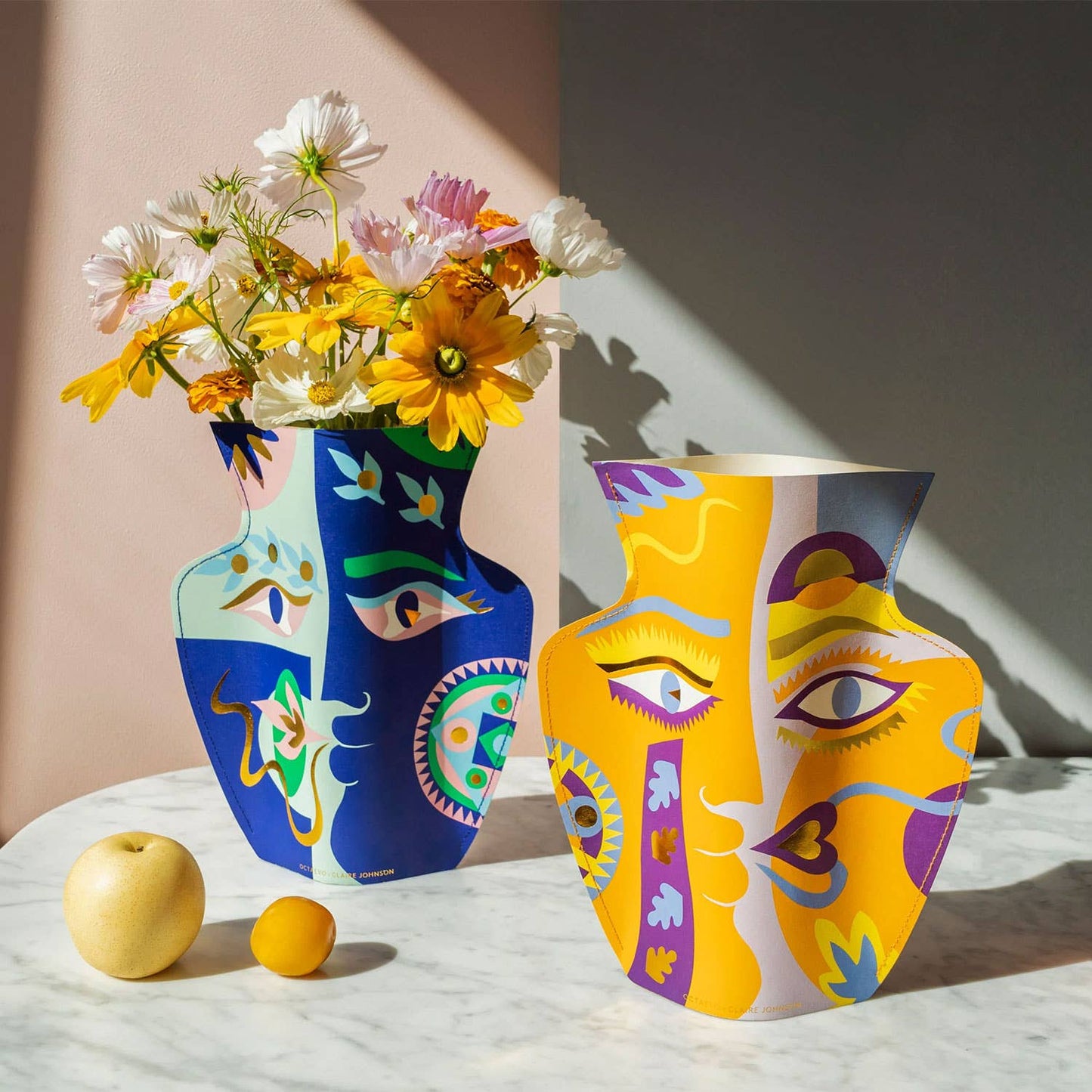 Flower Vase & Card Set | Blue