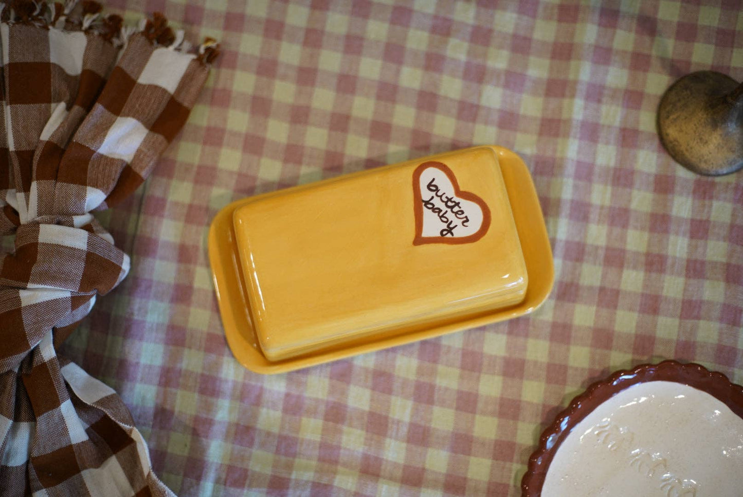 Hand Painted “Butter Baby” Dish | European Butter Dish