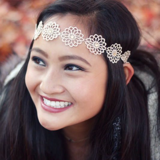 Adjustable Headband | Golden Flower