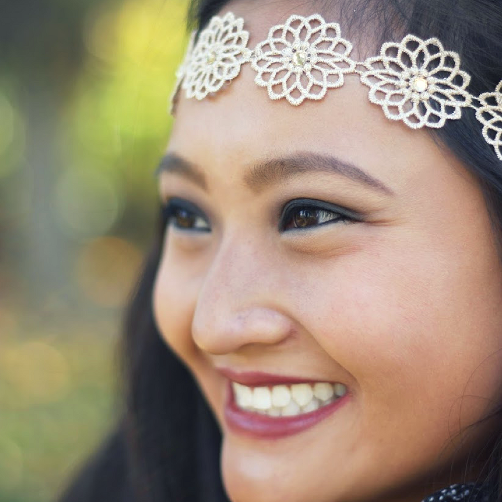 Adjustable Headband | Golden Flower