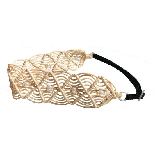 Cream Macrame Headband