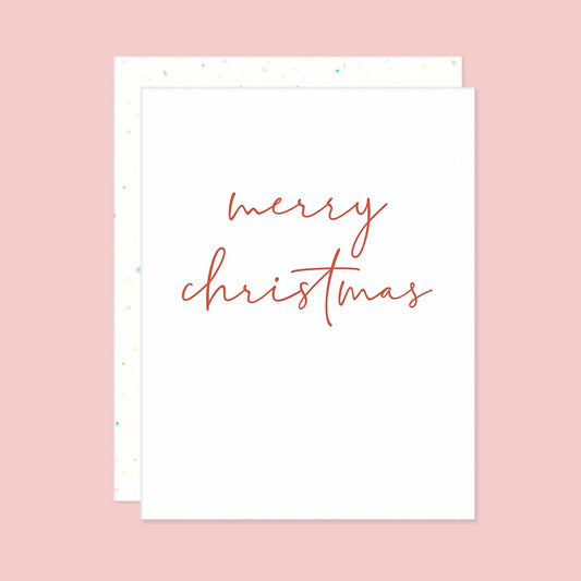 Merry Christmas Minimal Letterpress Card