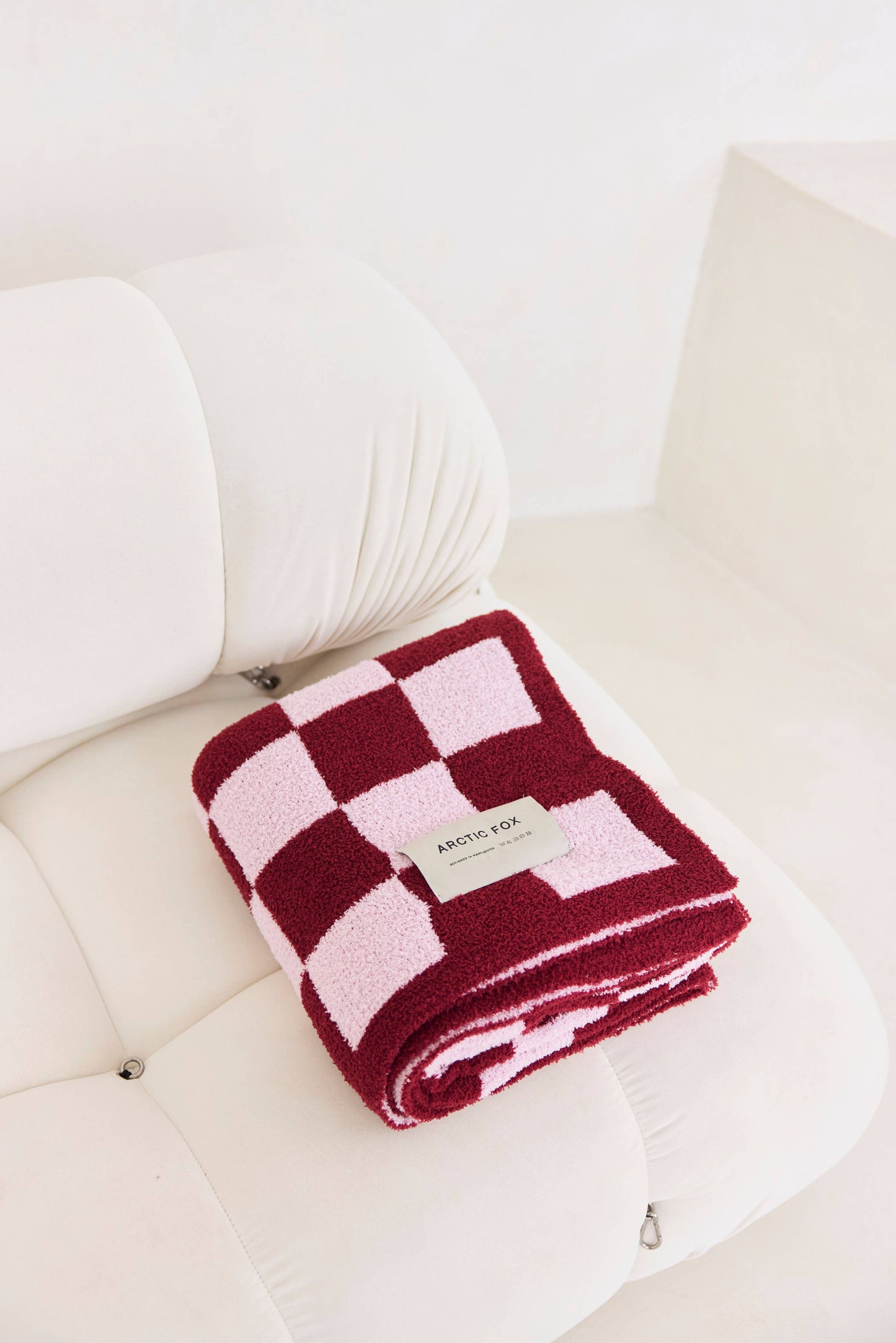 100% Recycled Throw|  Pink Check