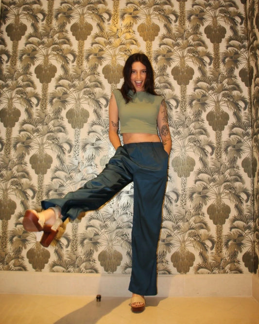 Satin Pant | Midnight Navy