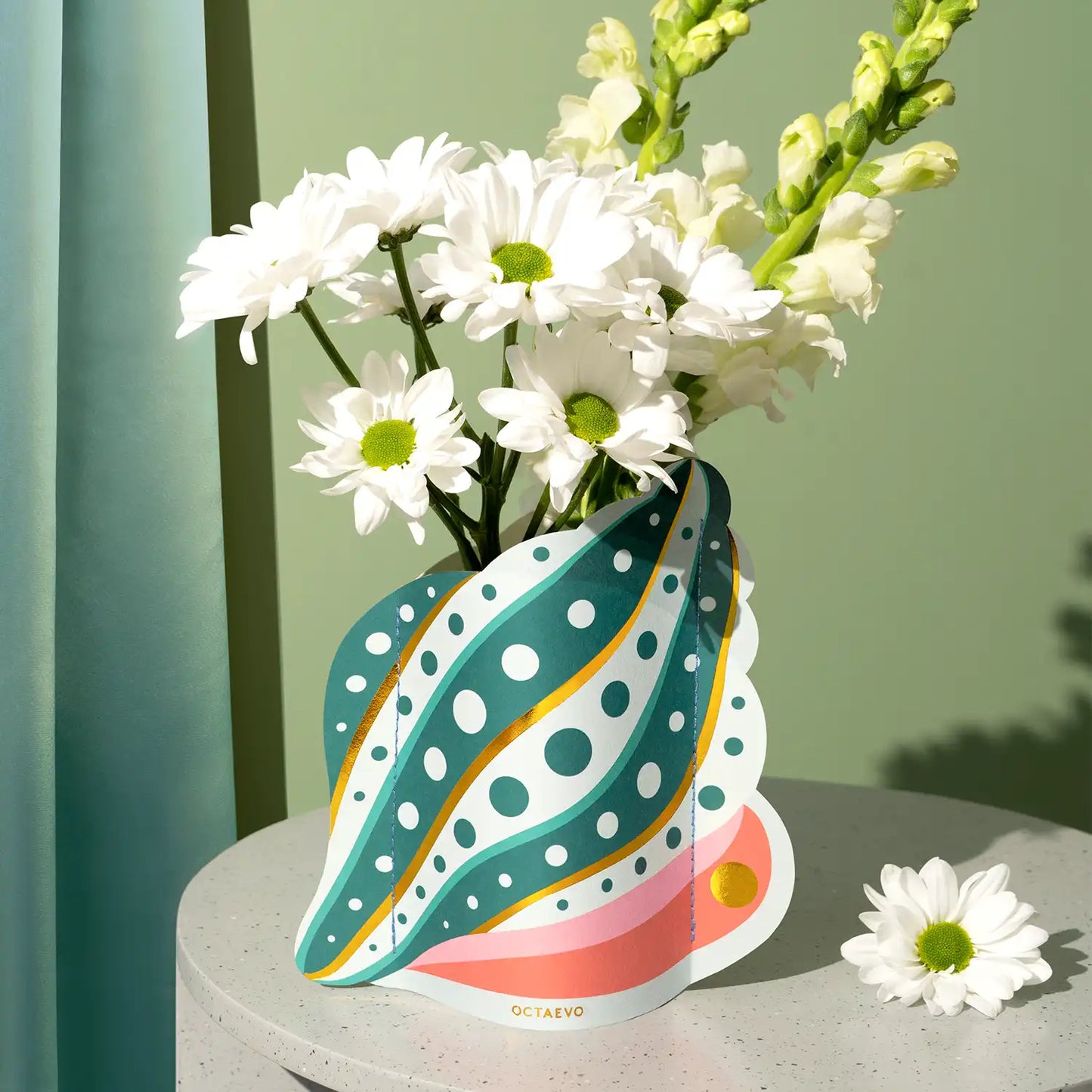 Mini Paper Vase | Shell, Flower Vase & Card Set