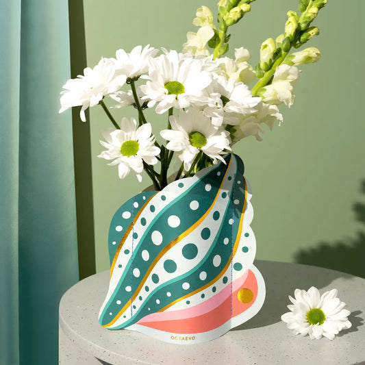 Mini Paper Vase | Shell, Flower Vase & Card Set