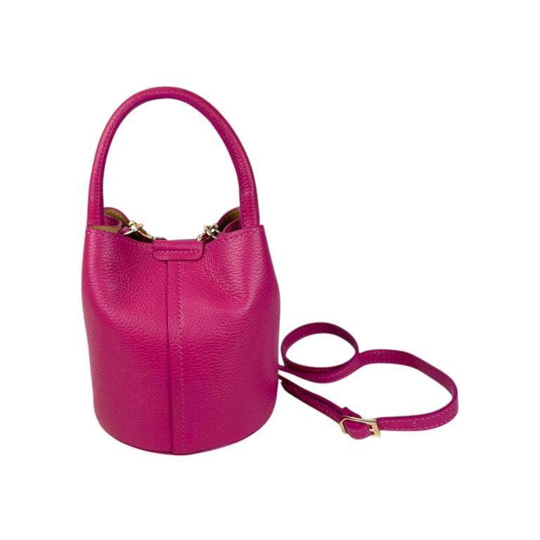 Italian Leather Bucket Handbag |  Electric Blue