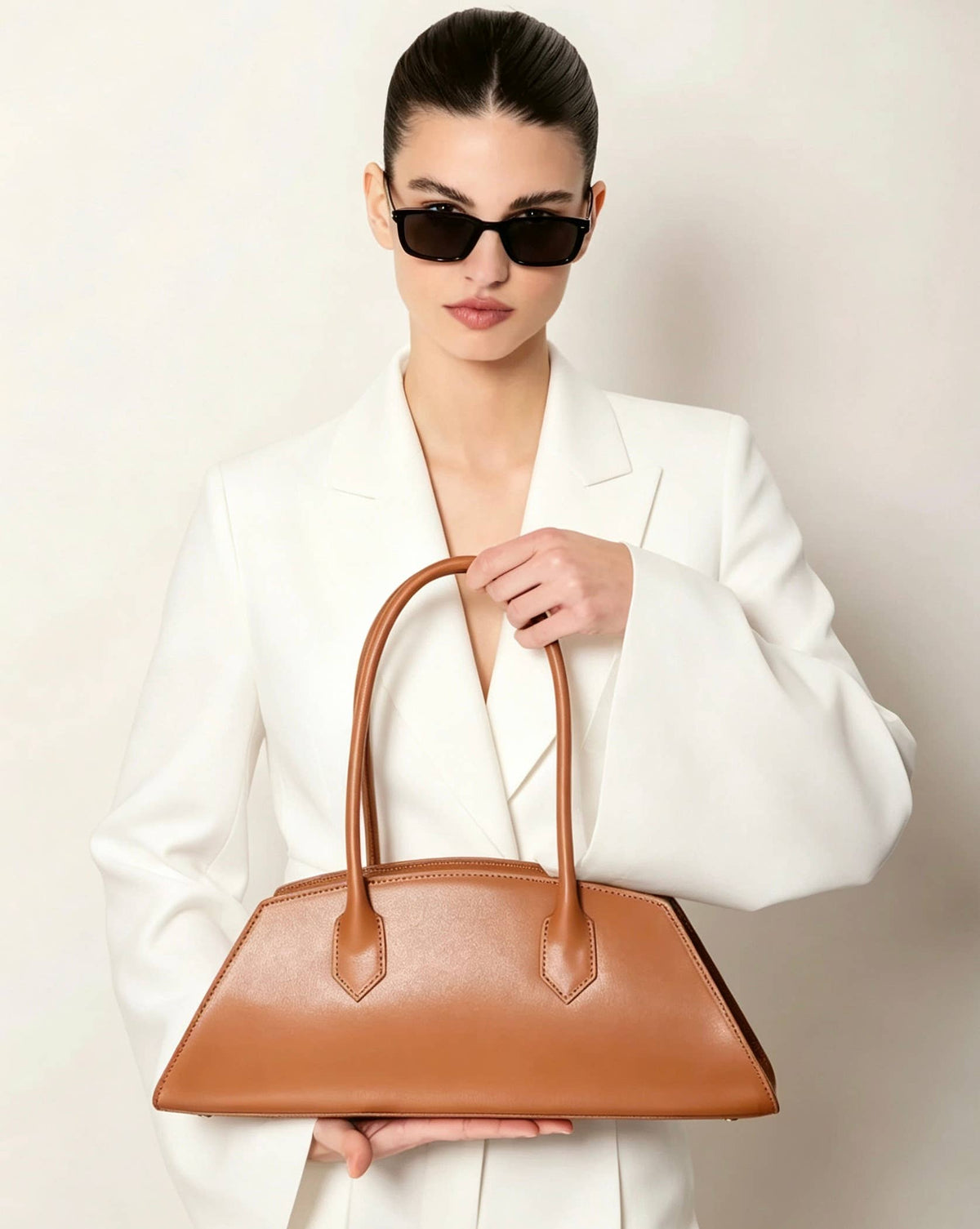 Italian Leather Baguette Bag