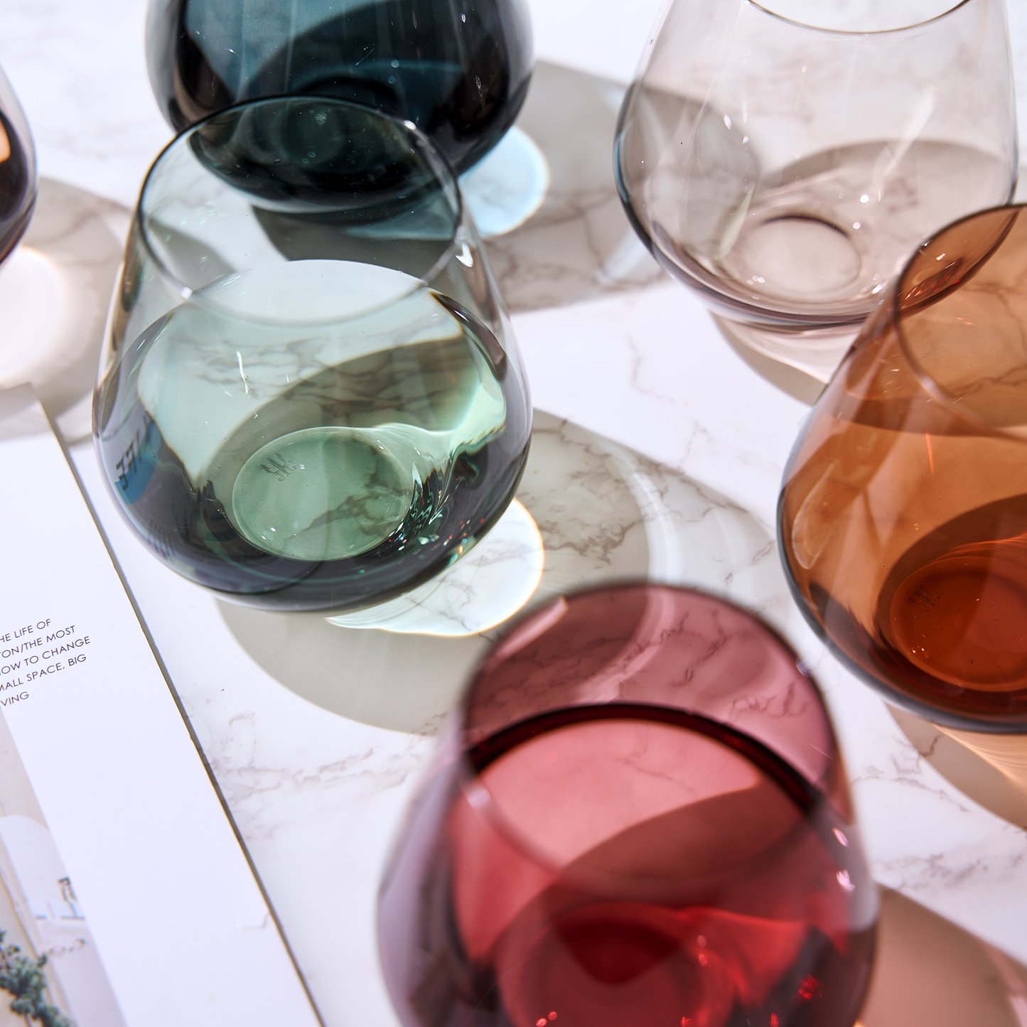 Stemless Wine Glasses | 6 set | Muted